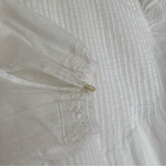 Make the Cowboys Cry Aritzia Wilfred La Boheme Ruffled white Elia Dress L B033 - Picture 6 of 9